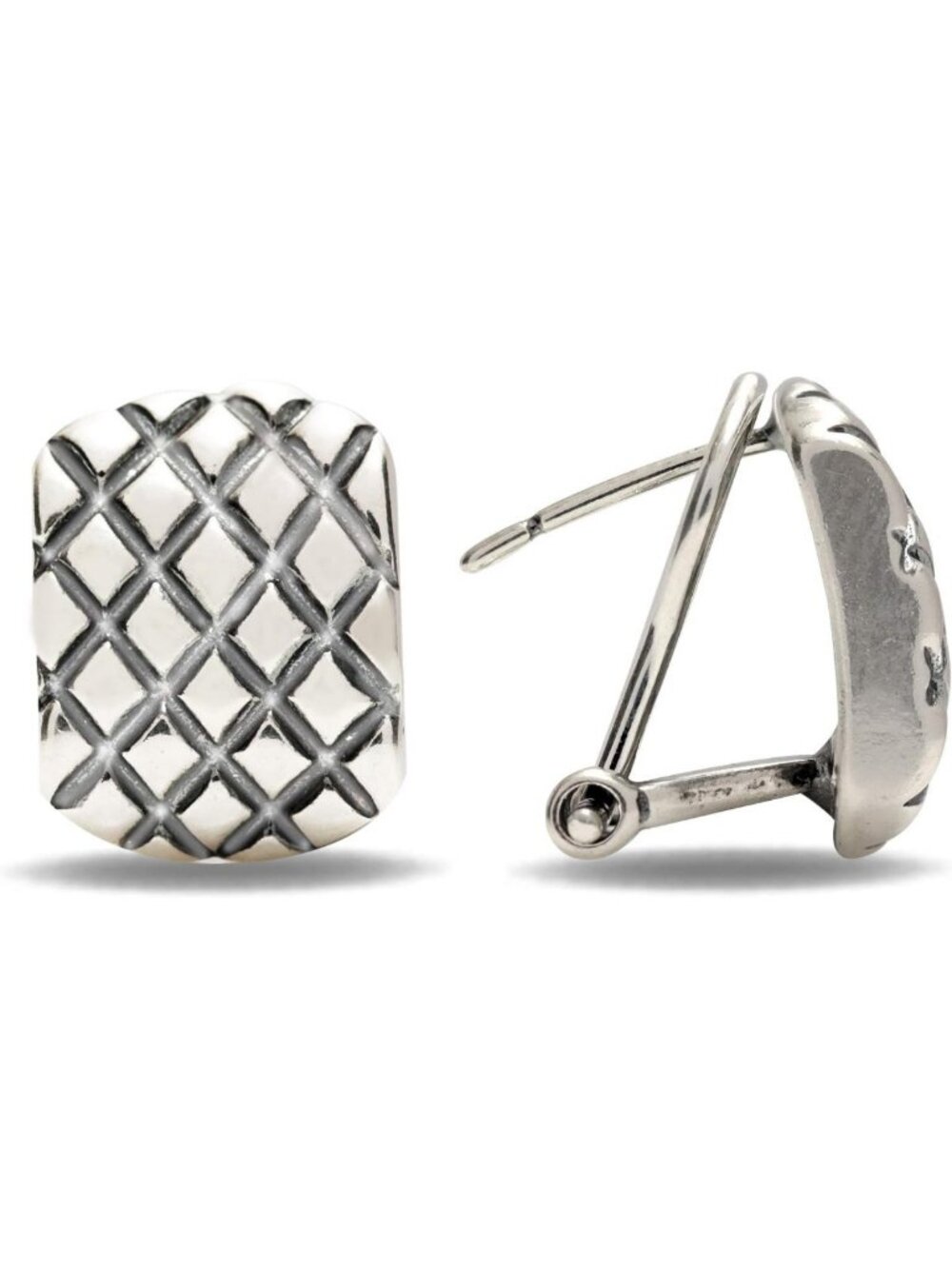 925 Sterling Silver Omega Back Earrings for Women - Elegant, Lightweight